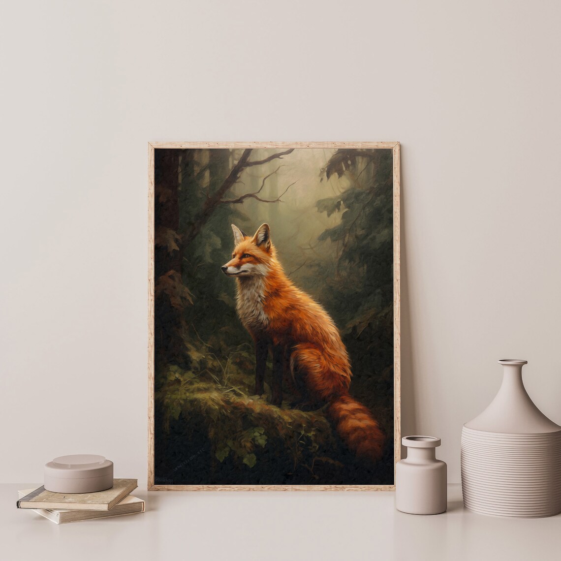Moody Fox Vintage Nature Art Print, Dark Academia - Image 3