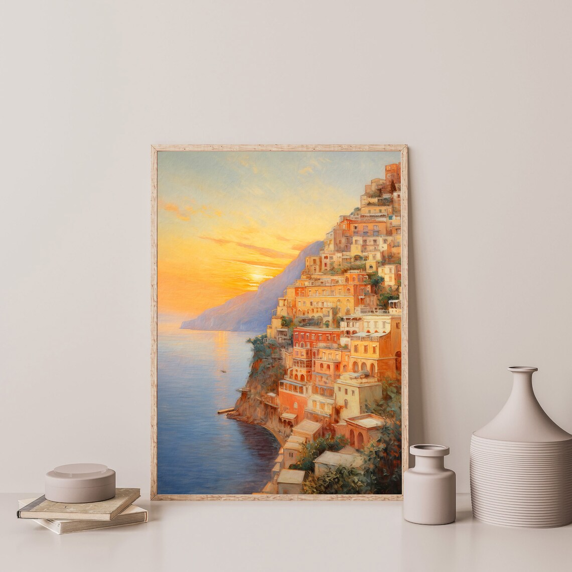 Positano Coastal Landscape, Vintage Travel Poster - Image 3