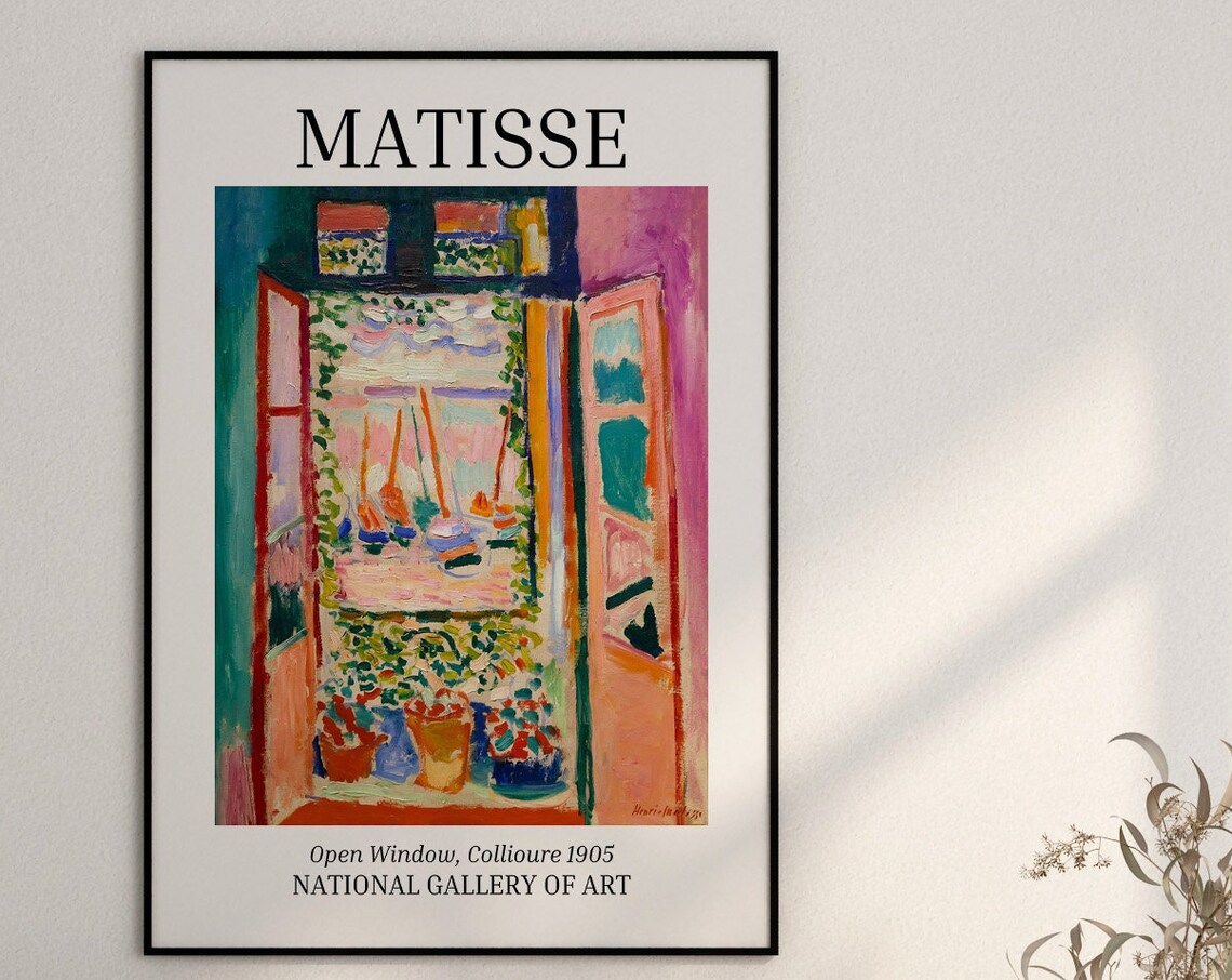 Matisse Open Window, Collioure Exhibition Vintage Art Print - Image 2