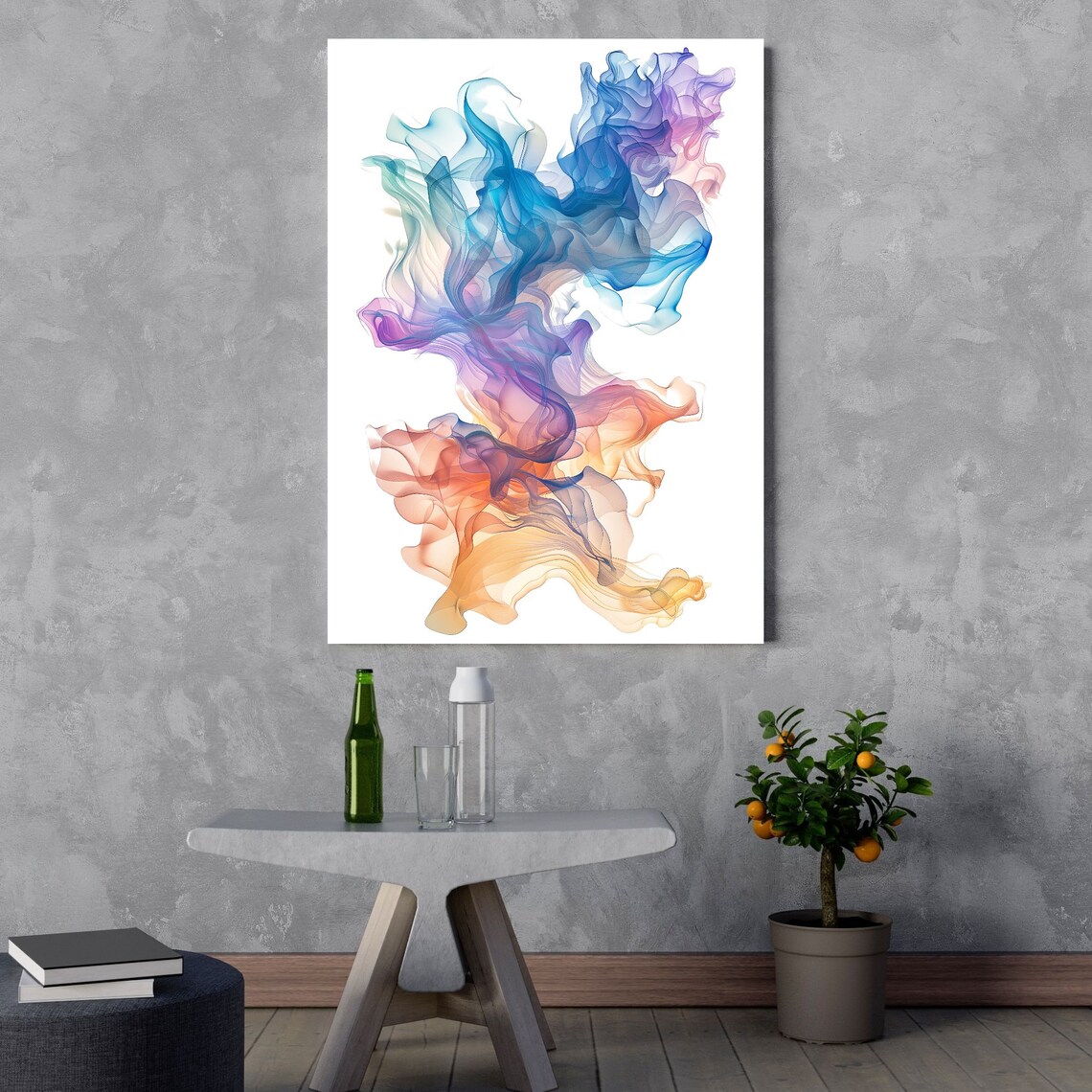 Swirling Watercolor Abstract, Bright and Lively - Image 3