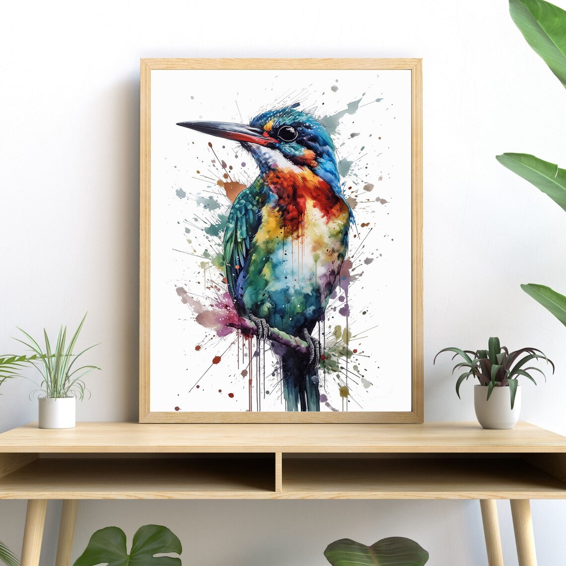 Bird Watercolor Art Print, Modern Wildlife Decor