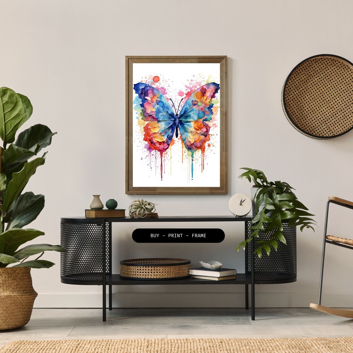 Butterfly Watercolor Art Print, Modern Nature Design - Image 2