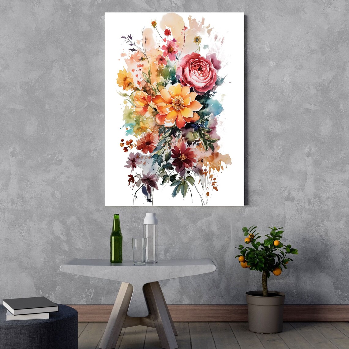 Flower Assortment Watercolor Art, Floral Print - Image 3