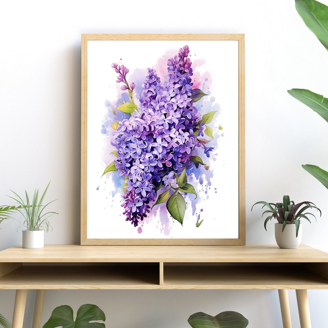Lilac Flower Watercolor, Modern Floral Decor
