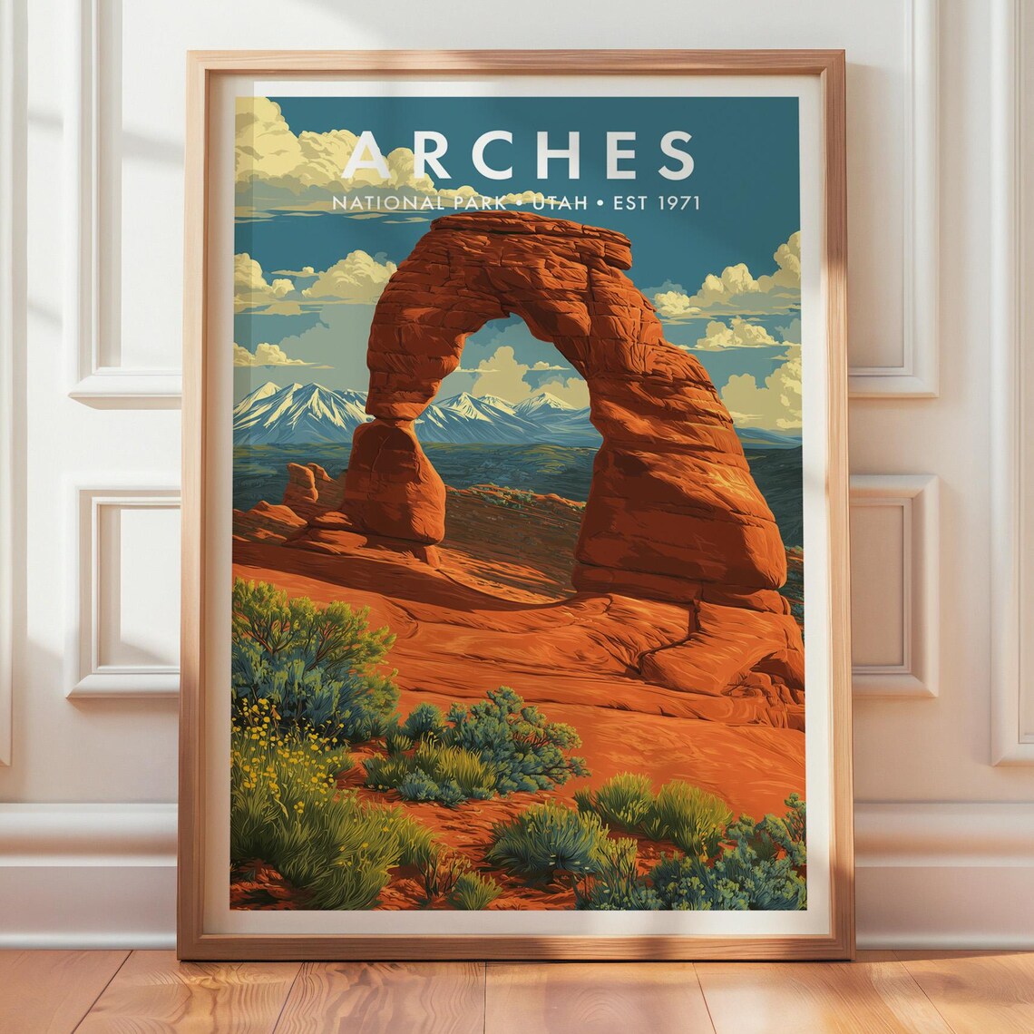 Arches National Park Retro Travel Poster