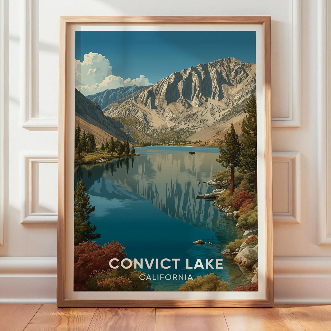 Convict Lake California Mountain Lake Reflection Travel Poster