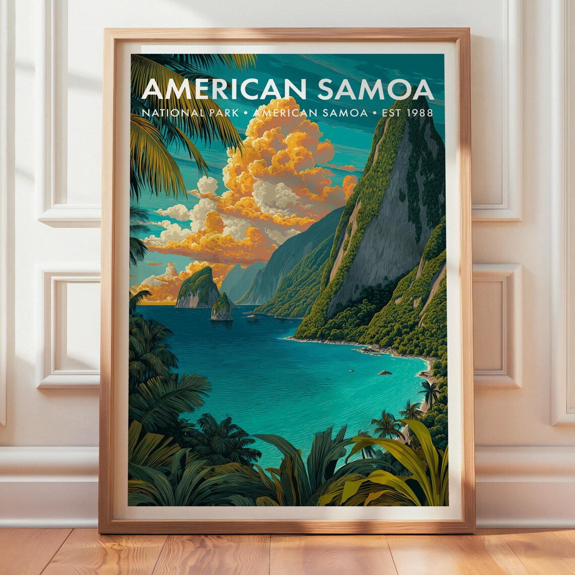 American Samoa National Park Retro Travel Poster