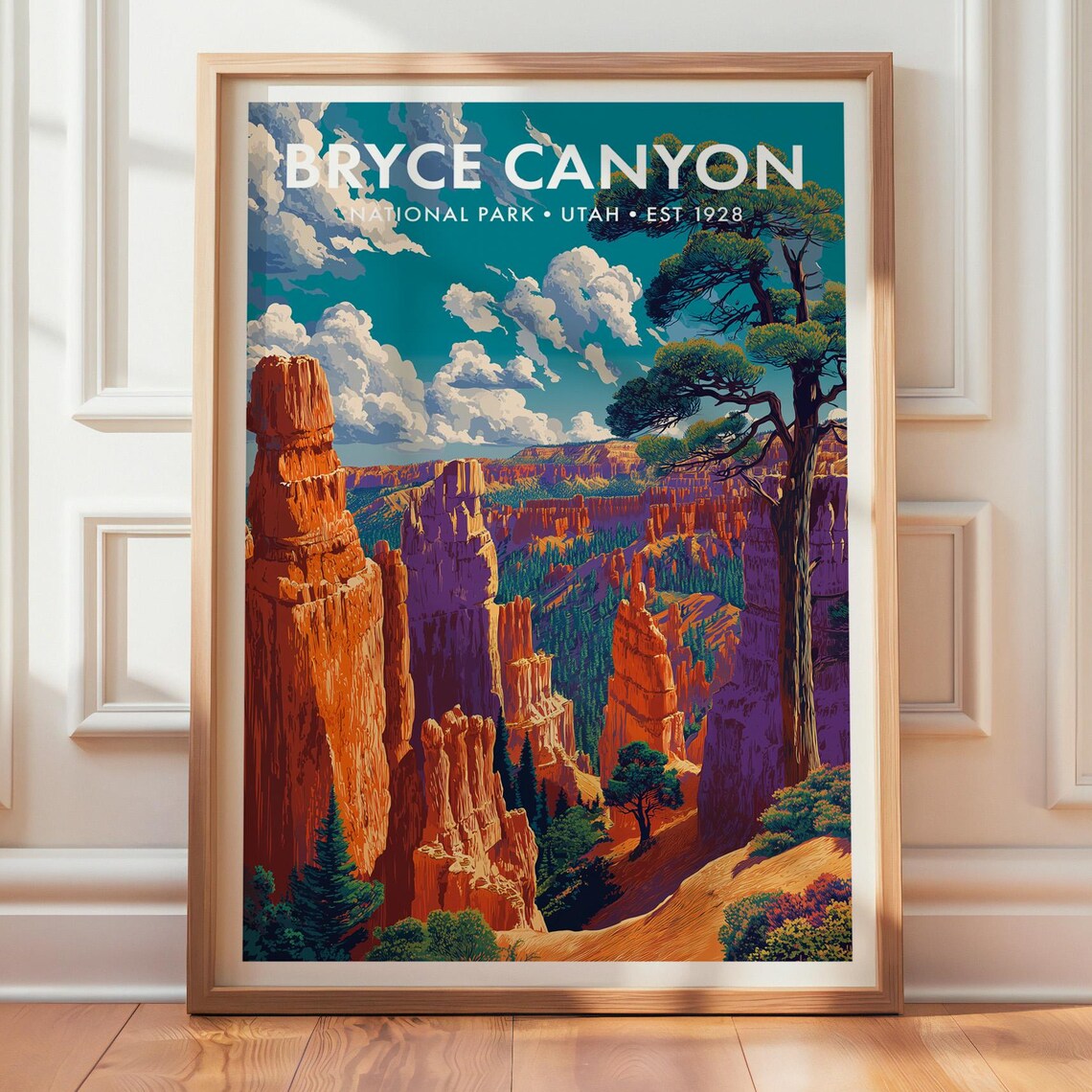 Bryce Canyon National Park Retro Travel Poster