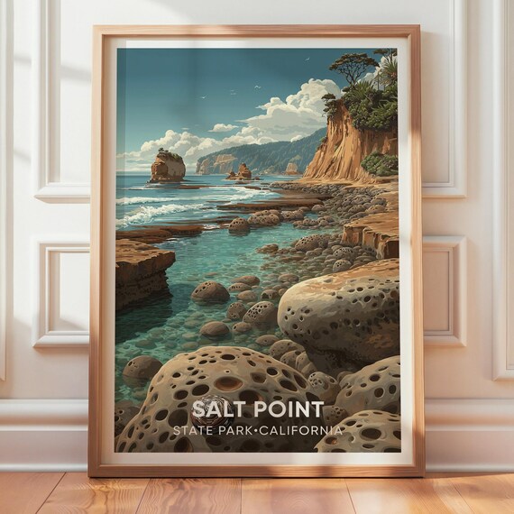 Salt Point State Park Vintage California Travel Poster