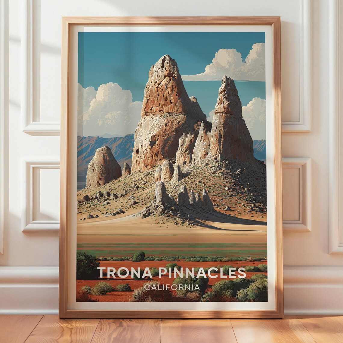 Trona Pinnacles California Vintage Travel Poster
