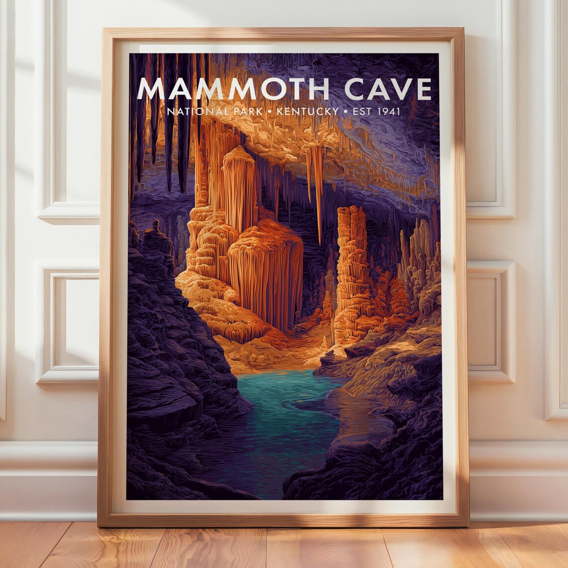 Mammoth Cave National Park Poster Nature Landscape Wall Art Decor Retro Travel Print