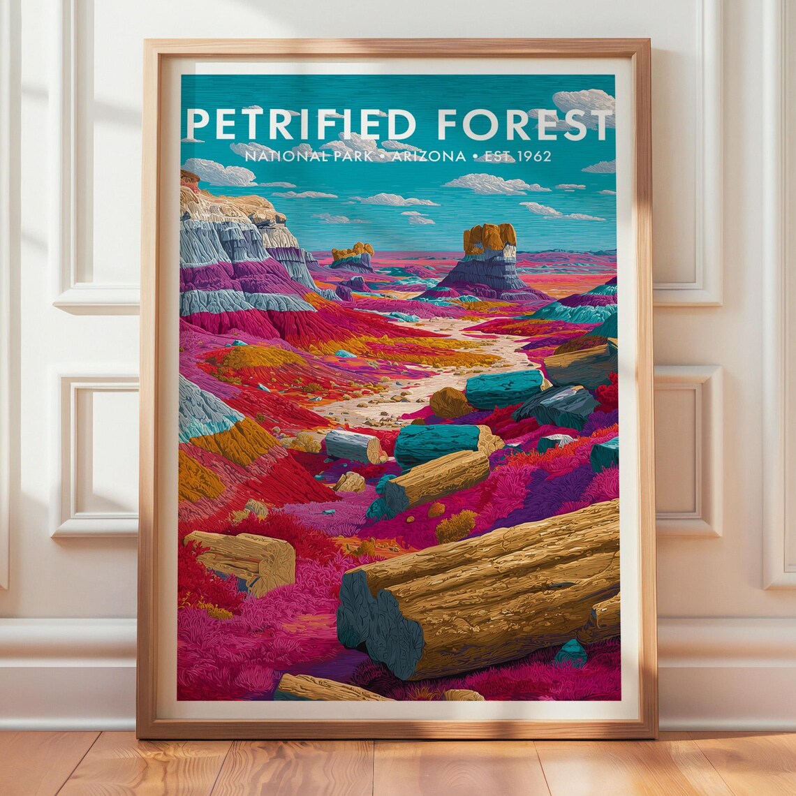 Petrified Forest National Park Retro Travel Poster