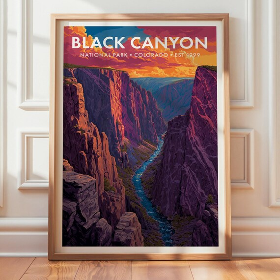 Black Canyon National Park Colorado Sunset Gorge River Poster