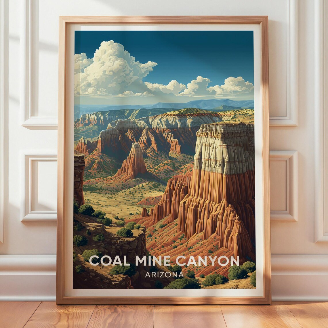Coal Mine Canyon Arizona Retro Travel Poster