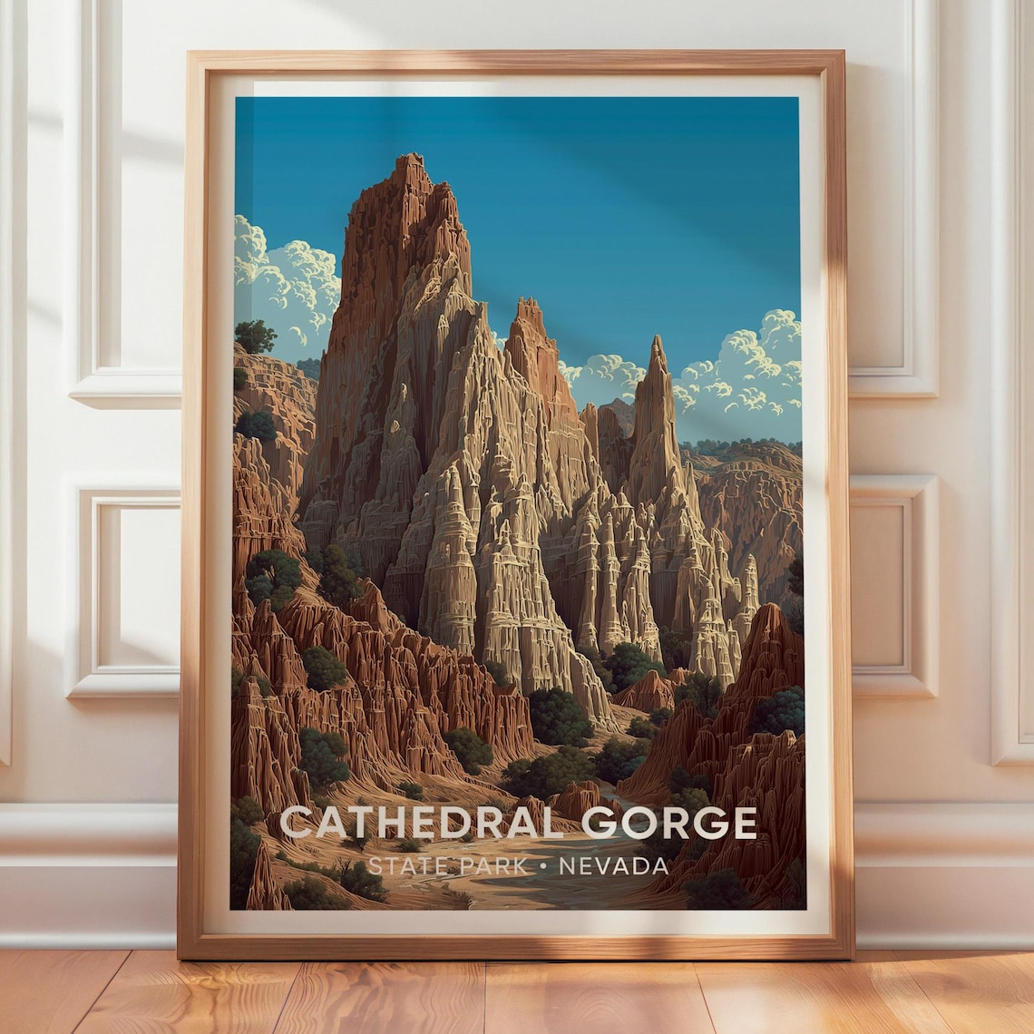 Cathedral Gorge Nevada Vintage Travel Poster