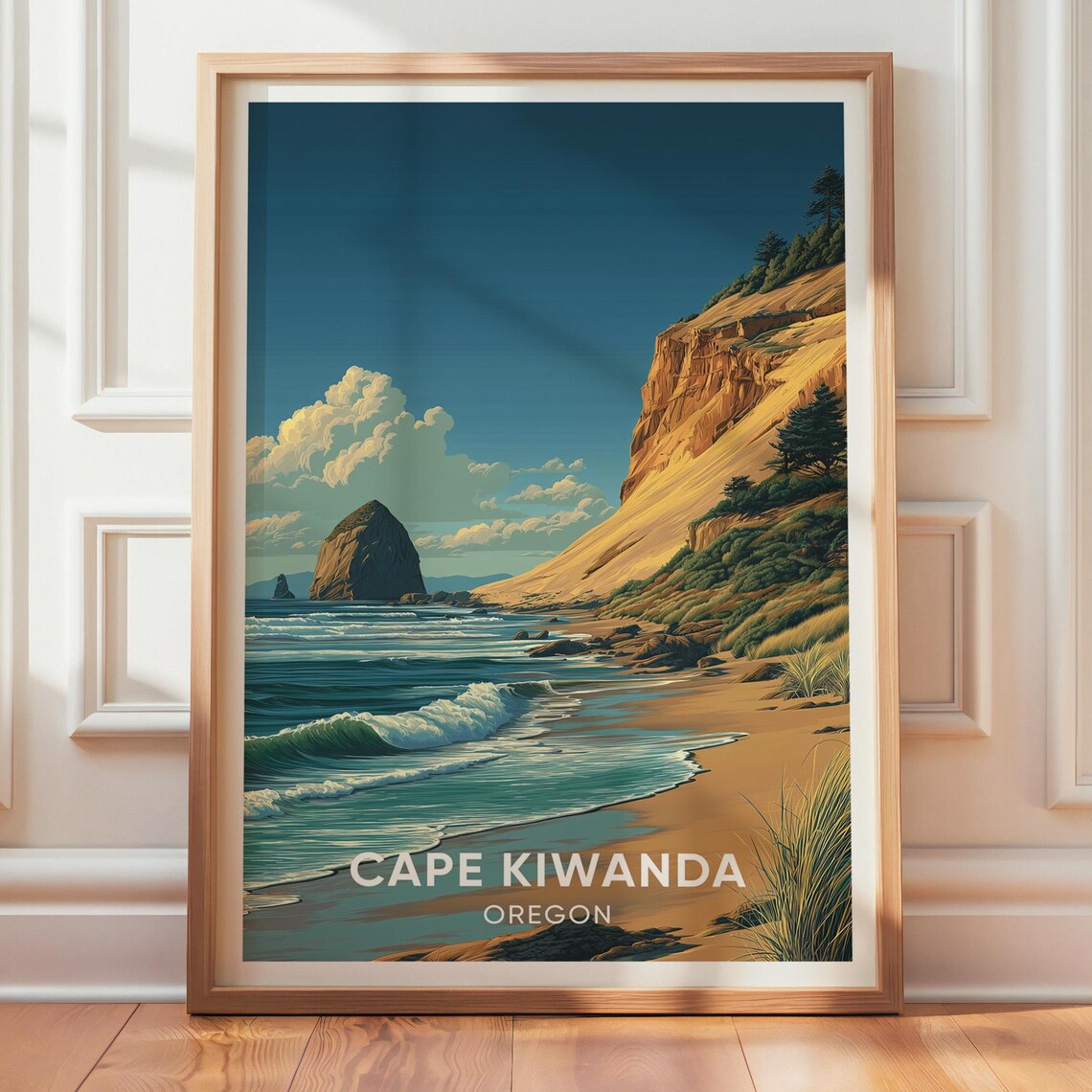 Cape Kiwanda Oregon, Vintage Travel Poster