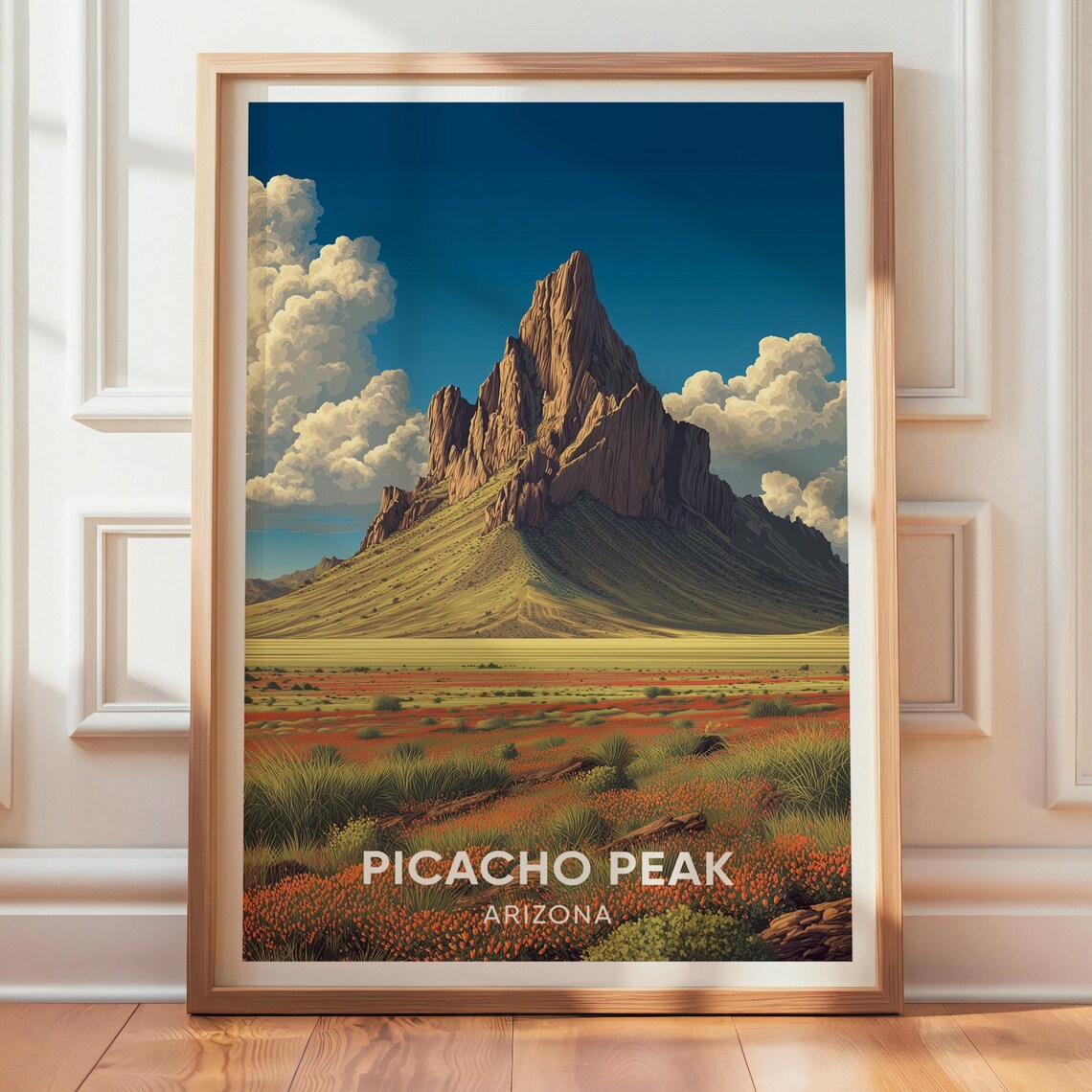 Picacho Peak Arizona Vintage Travel Poster