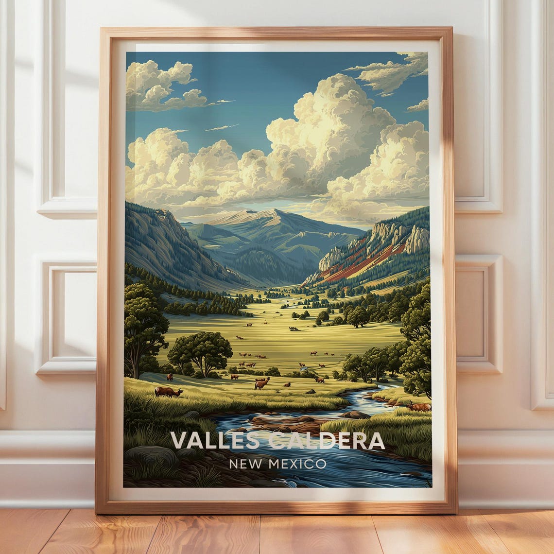 Valles Caldera New Mexico Poster Vintage Travel Art