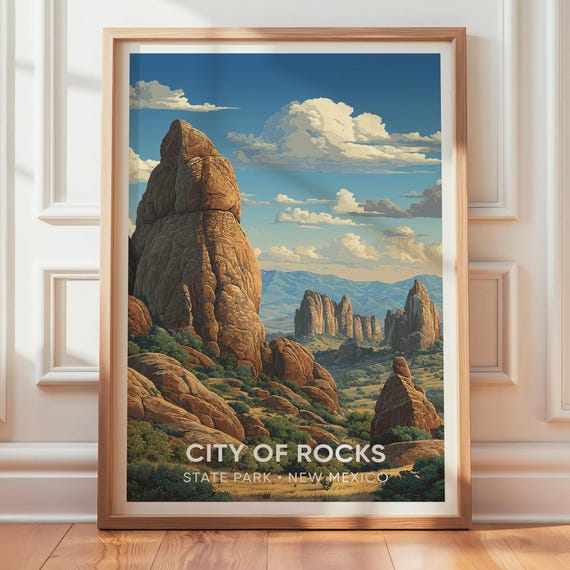 City Of Rocks State Park Vintage New Mexico Poster