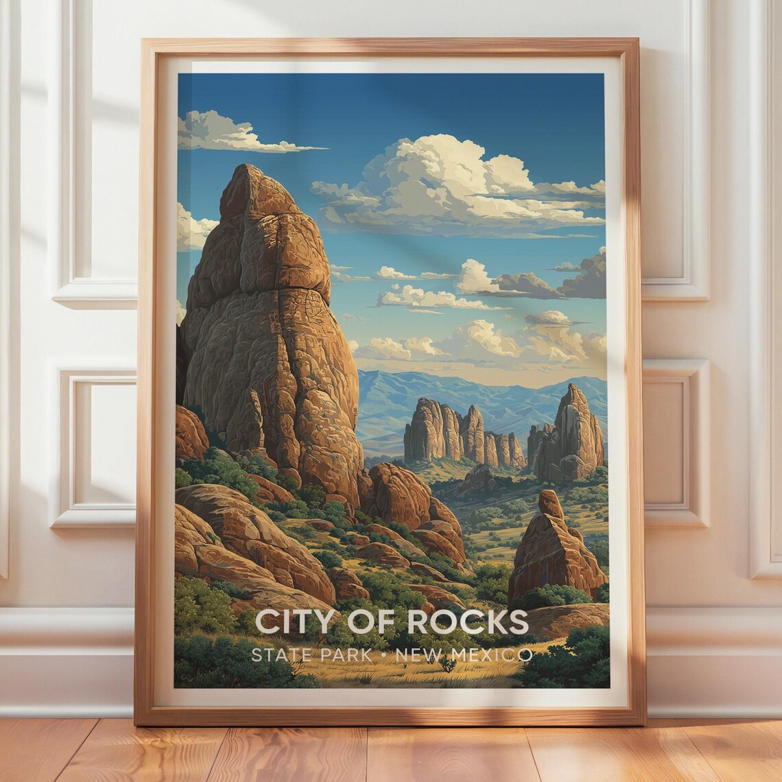 City Of Rocks State Park Vintage New Mexico Poster
