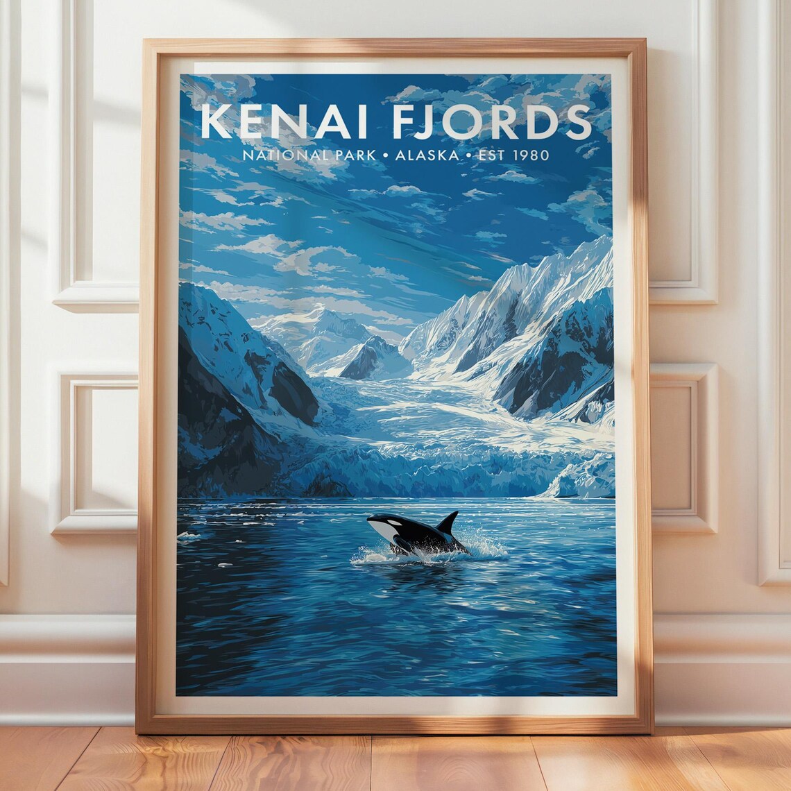 Kenai Fjords National Park Retro Travel Poster