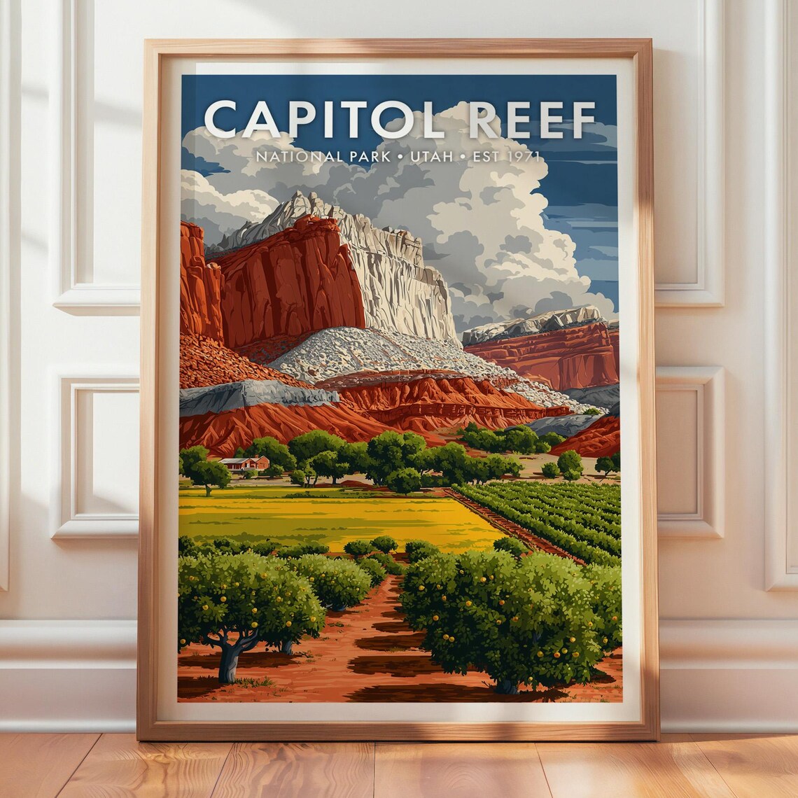 Capitol Reef National Park Utah Est 1971 Retro Travel Poster
