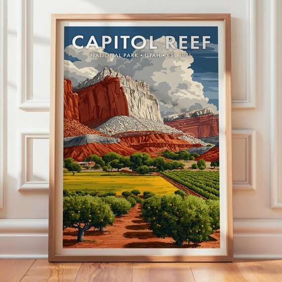 Capitol Reef National Park Utah Est 1971 Retro Travel Poster
