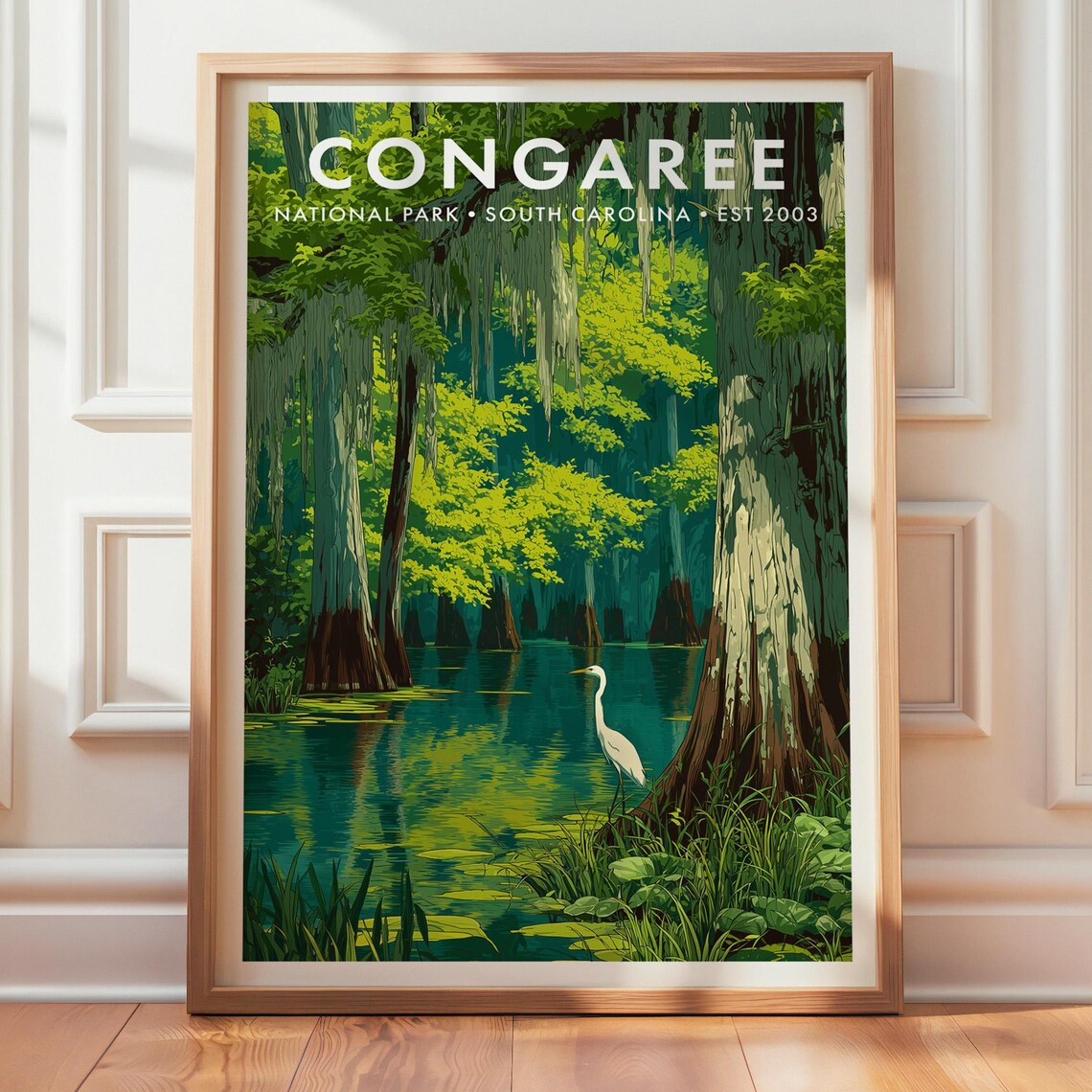 Congaree National Park Retro Travel Poster