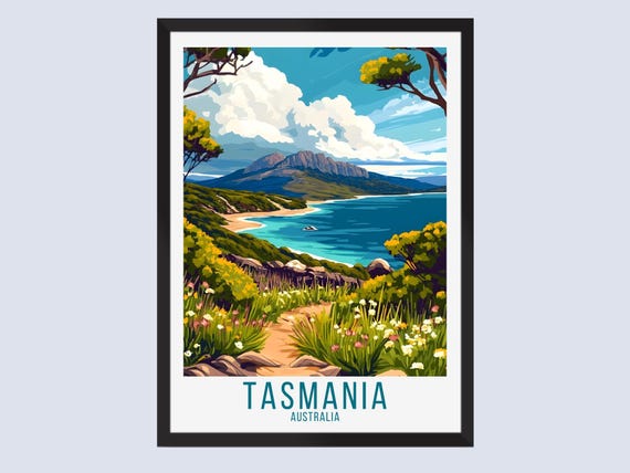 Tasmania Australia Travel Poster Wall Art Home Decor Rolled Print Artwork Gift