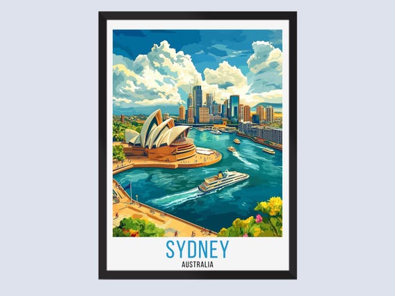 Sydney Travel Poster Australia Print Wall Art Home Decor Gifts