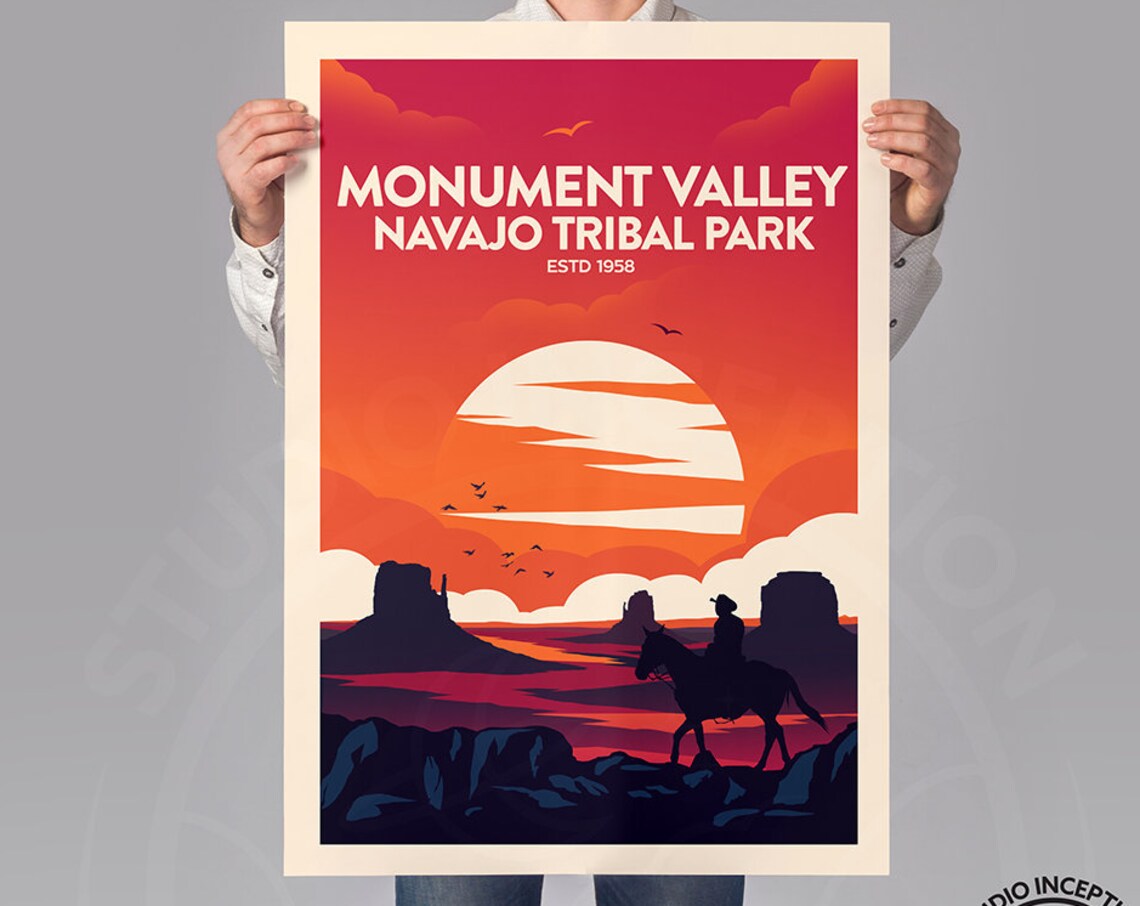 Monument Valley Travel Poster, Navajo Tribal Park - Image 2