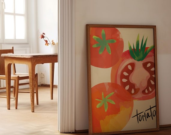 Printed And Shipped Tomato Print Wall Art Trendy Decor Abstract Vintage Painting Kitchen Decor Living Room Anthropologie Physical