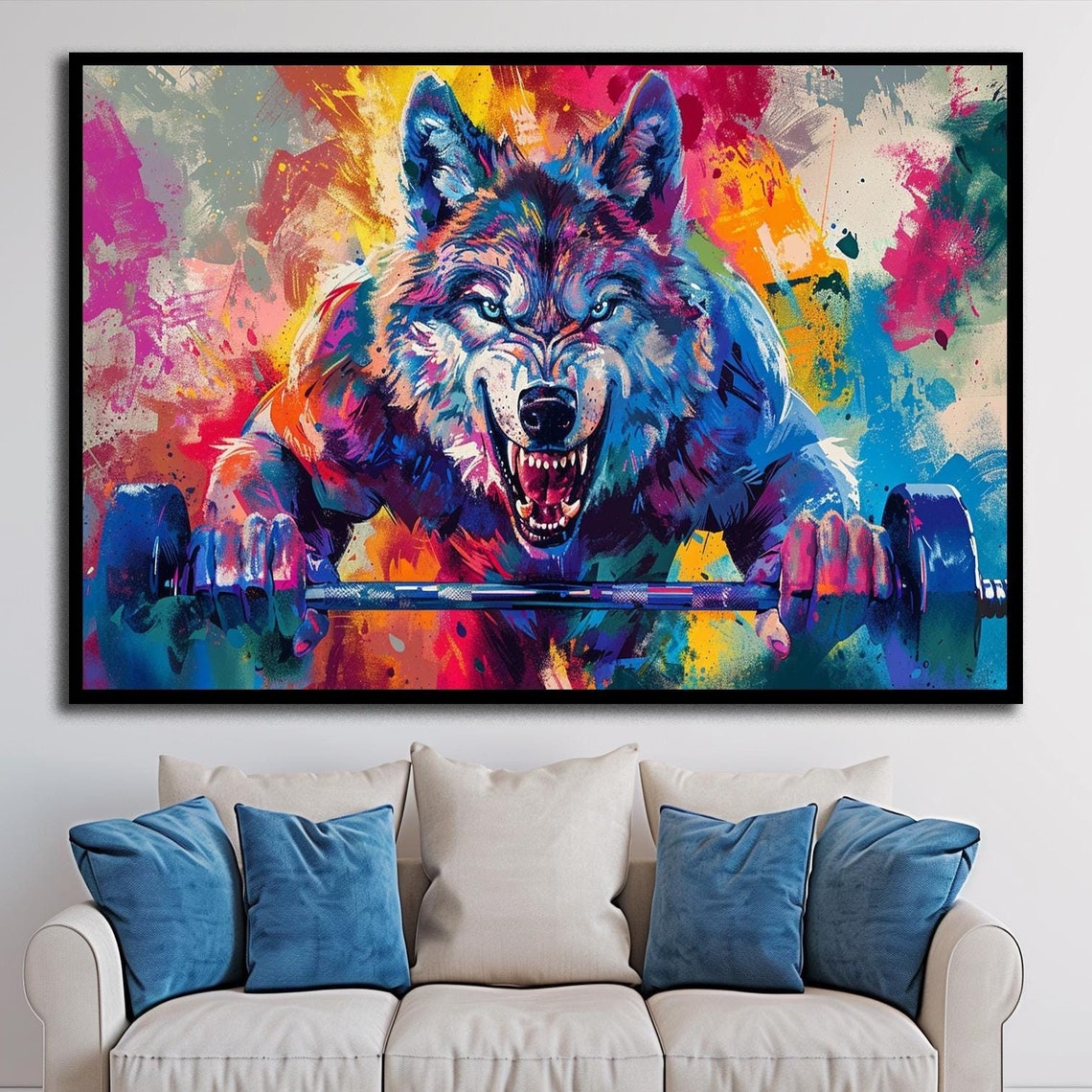 Printed Wolf Gym Storage Decor Gym Wall Art Sports Prints Sports Posters Exercise Gifts Sports Gifts Gym Gifts Gym Wallpaper