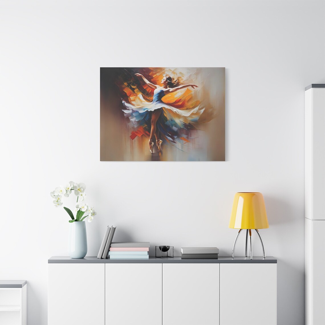 Graceful Ballerina Dance Art En Pointe Flowing Dress Impressionist Wall Poster - Image 4
