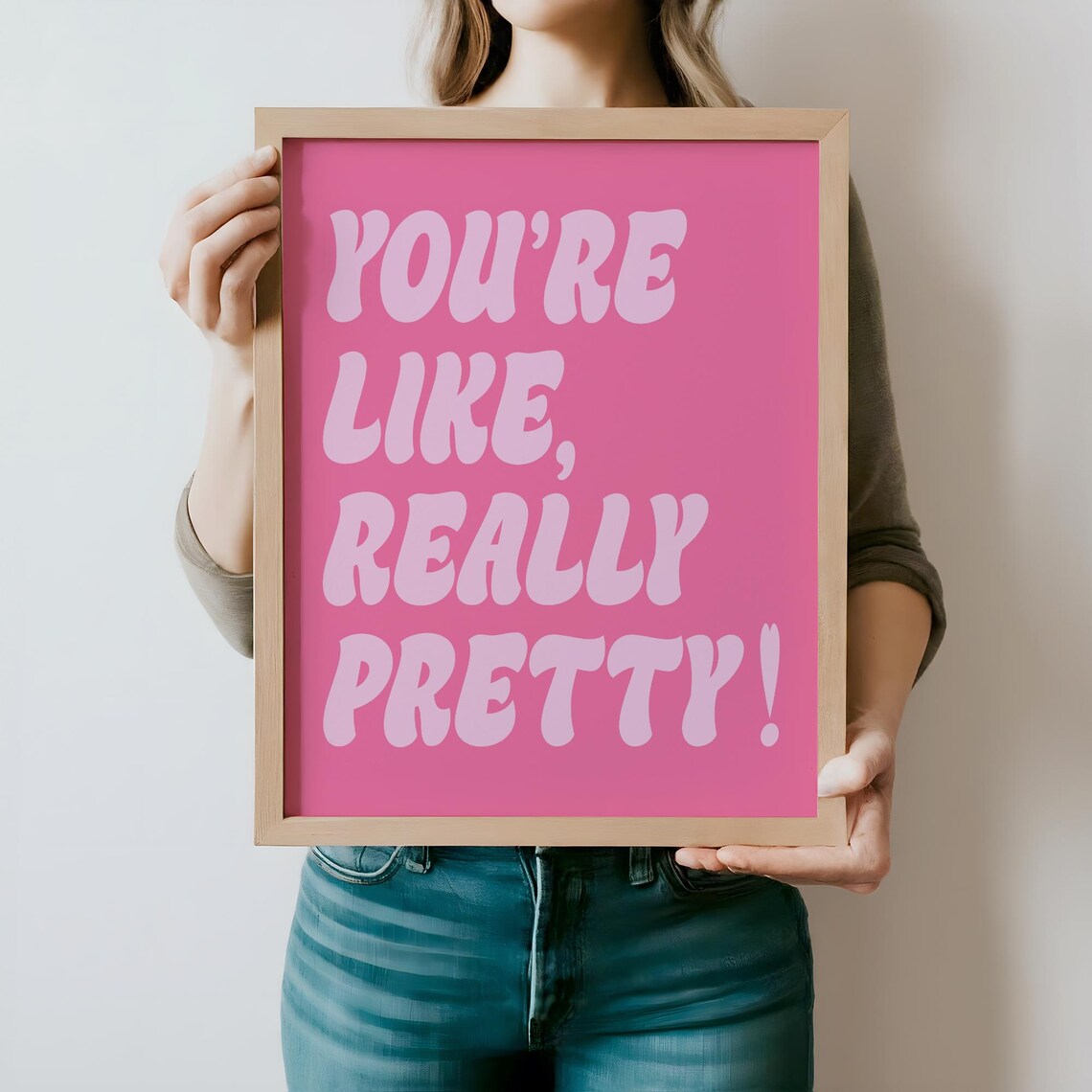 Youre Like Really Pretty Hot Pink Retro Dorm Room Quote Poster - Image 4