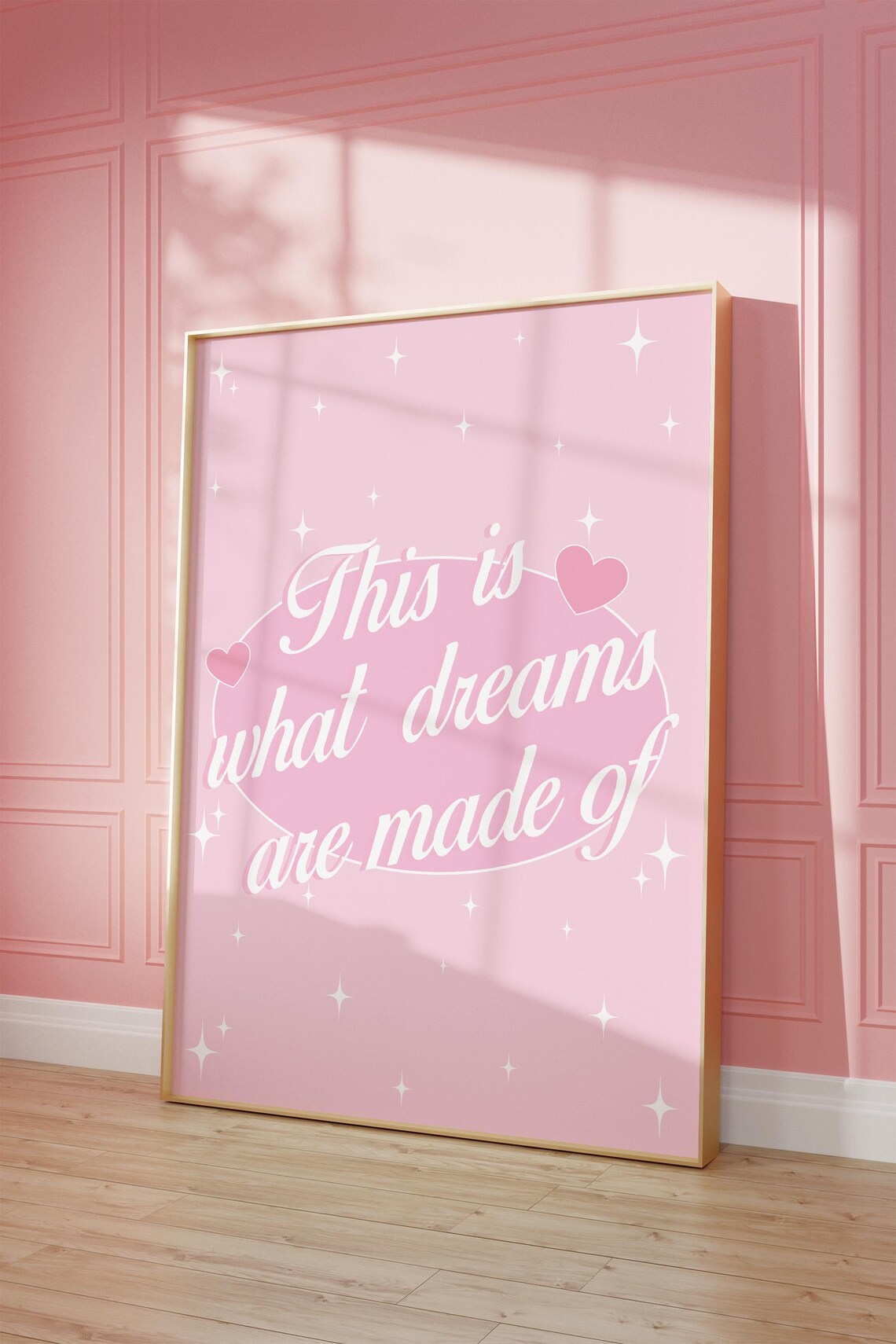 This Is What Dreams Are Made Of Pink Sparkle Quote Wall Poster - Image 2