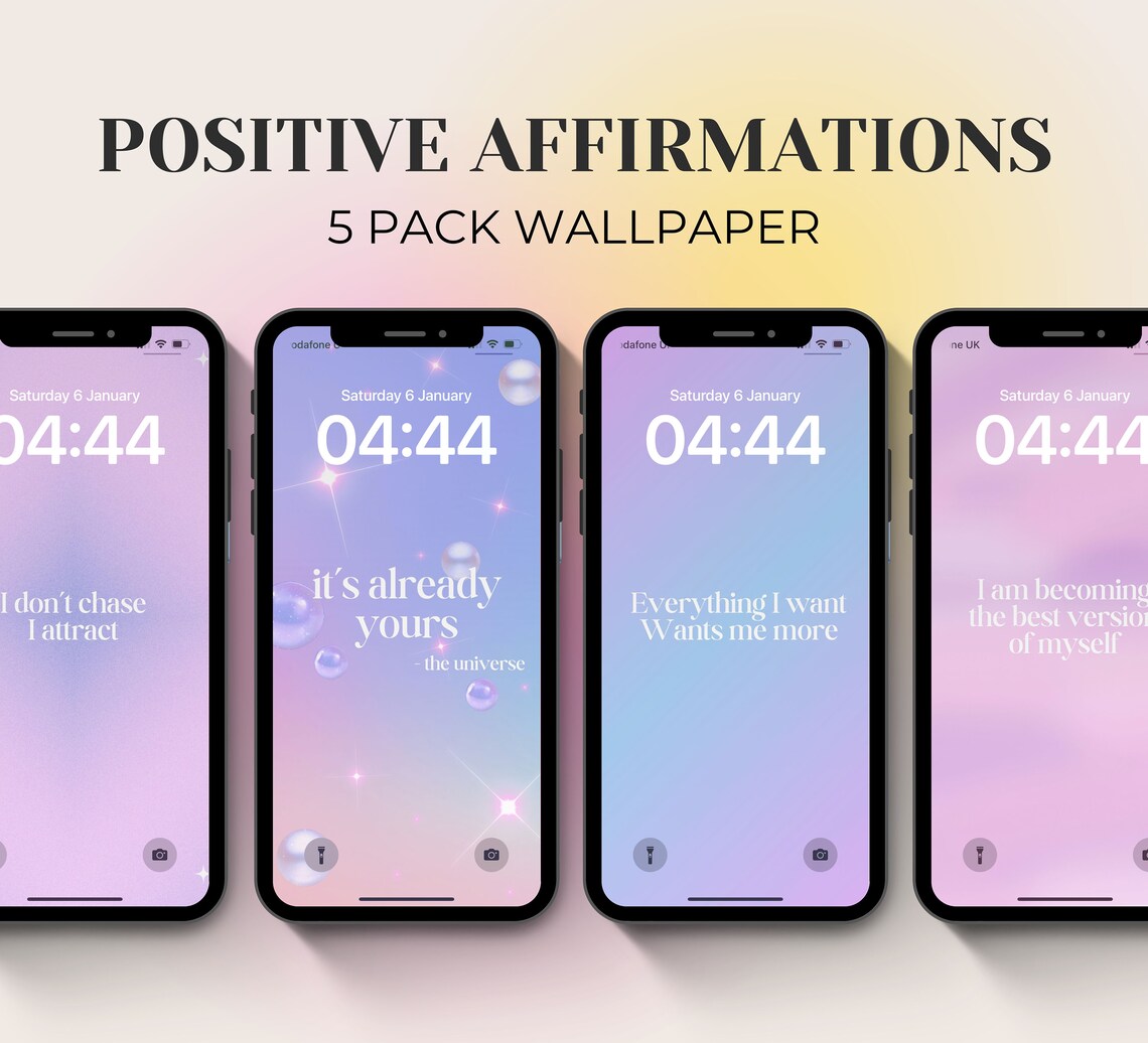 Positive Affirmations 5 Pack Pastel Phone Manifestation Aesthetic Poster