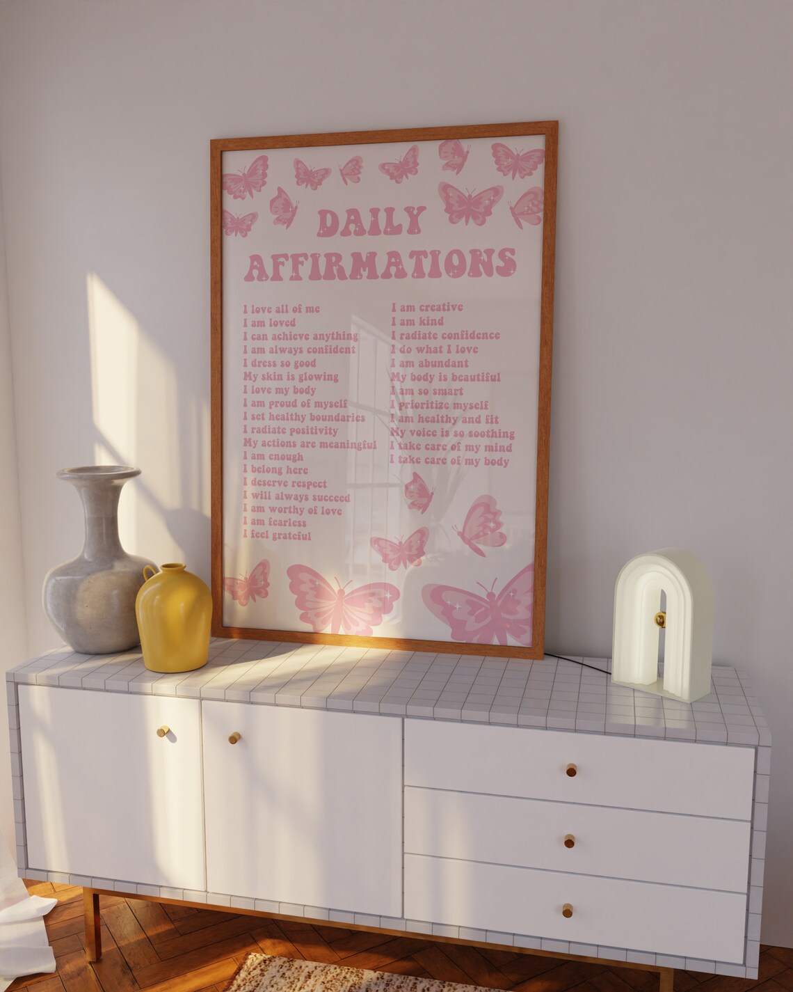 Daily Affirmations Pink Quote Poster for Girl Room - Image 3