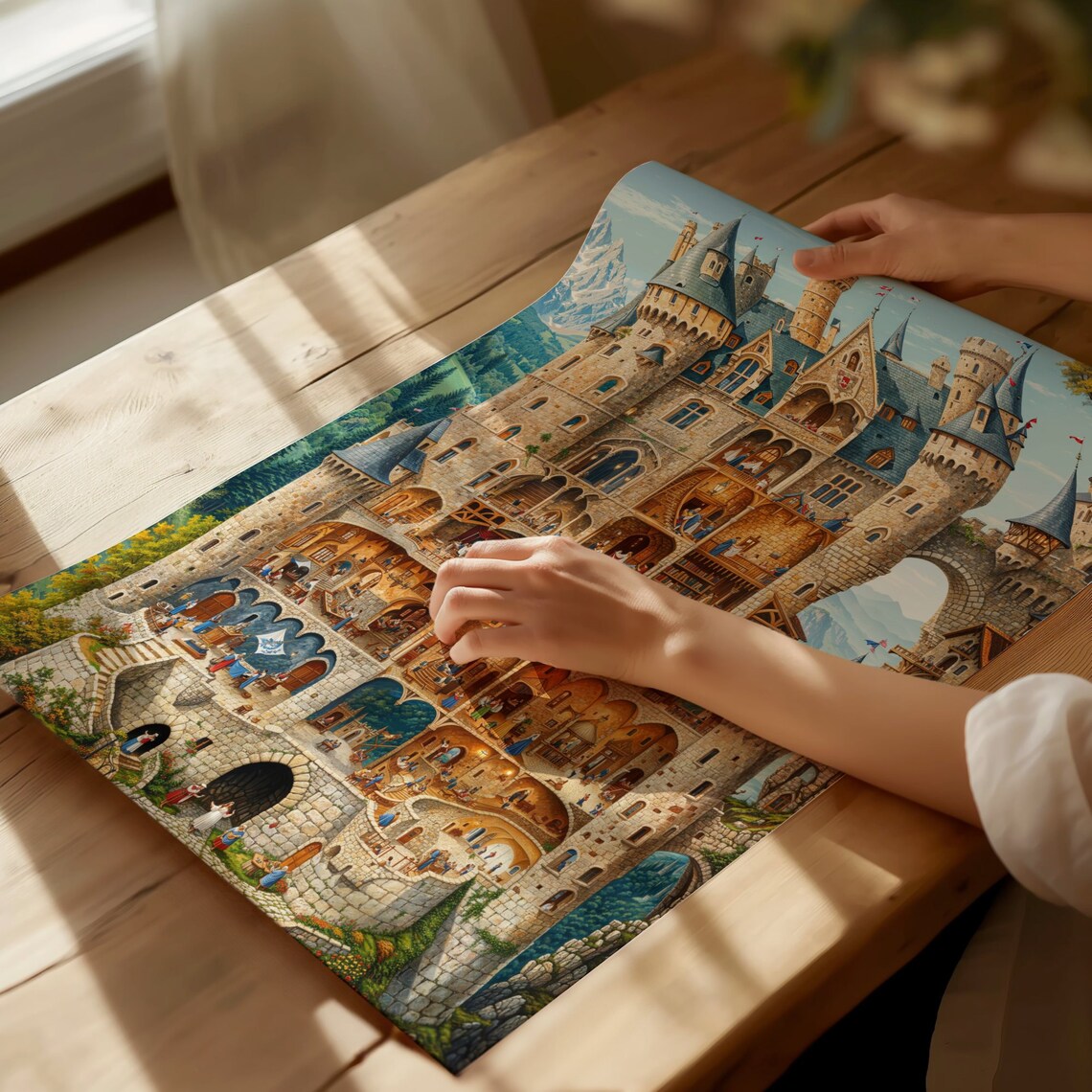 Enchanted Castle Cutaway Detailed Fantasy Fortress Interior Poster - Image 3