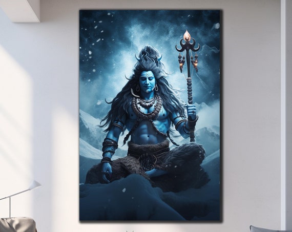 Hindu God Shiva Wall Art Tempered Glass Wall Art Hindu Home Decor Abstract Wall Decor Housewarming Gifts Gift For Her Shiva Wall Decor