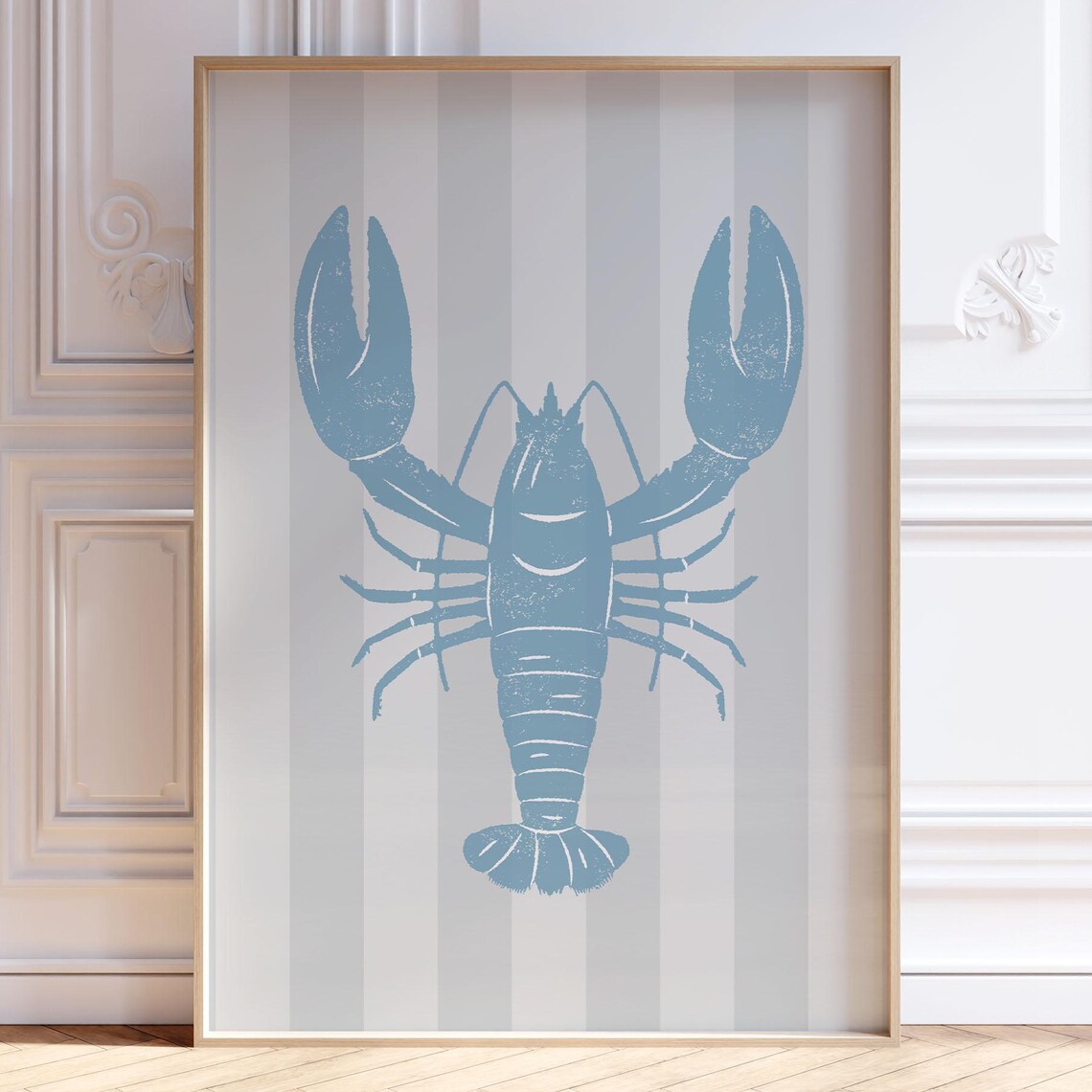 Lobster Wall Art Print Coastal Decor Beachy Poster Minimalist Fisherman