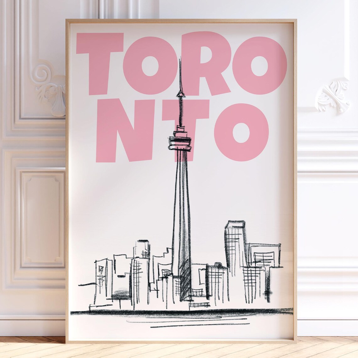 Toronto Canada Travel Poster, Retro Typography Art Print