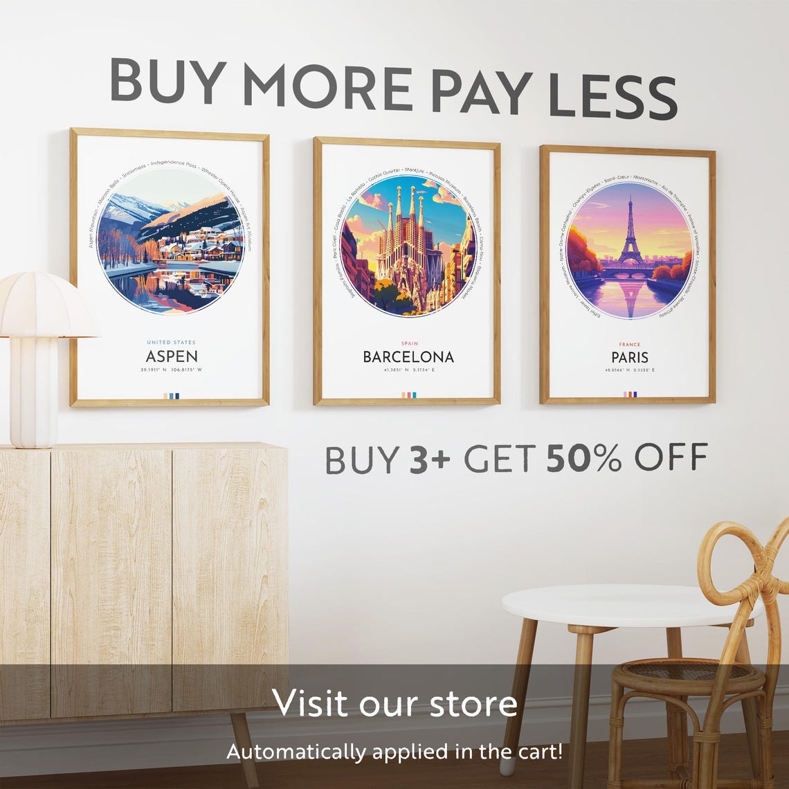 Aspen City Poster United States Travel Print Wall Art Travel Gift Landscape City Art Wall Decor Birthday Gift - Image 3