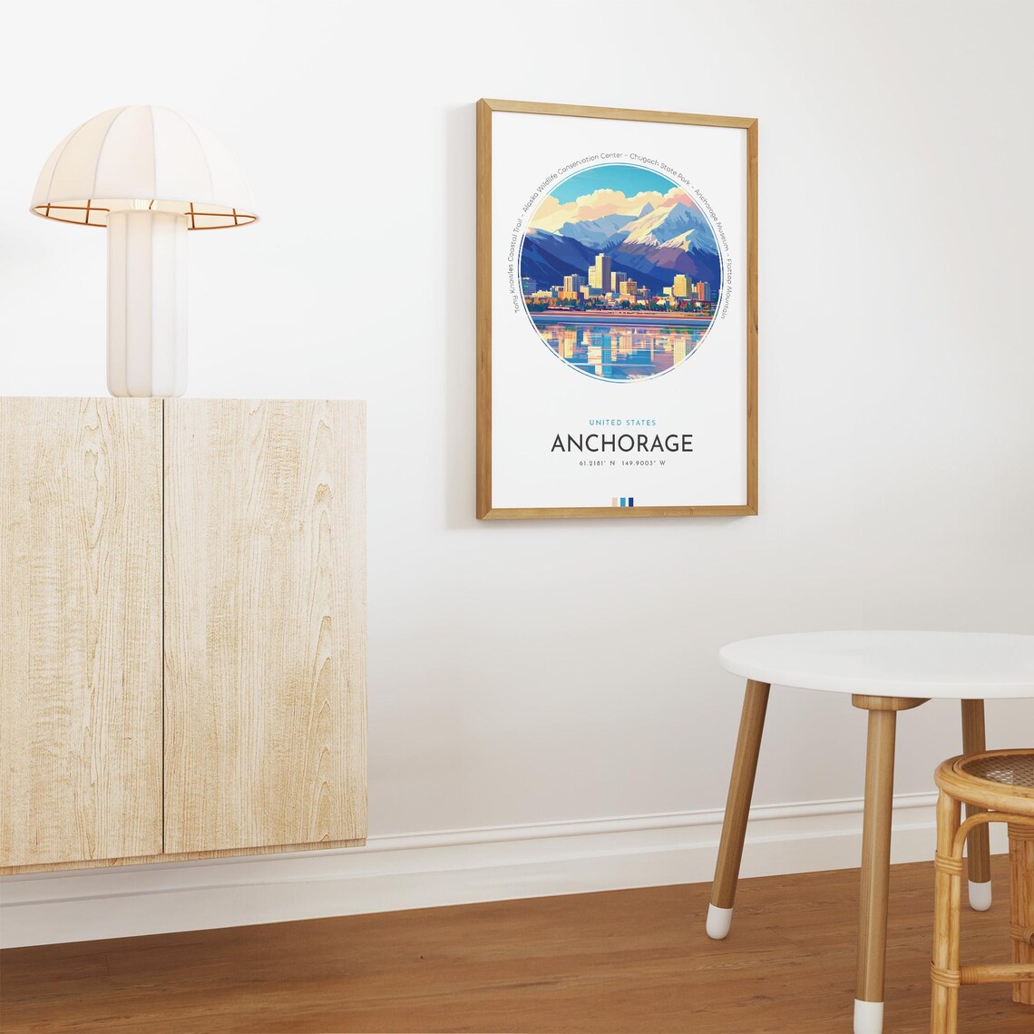 Anchorage City Poster United States Travel Print Wall Art Travel Gift Landscape City Art Wall Decor Birthday Gift - Image 4