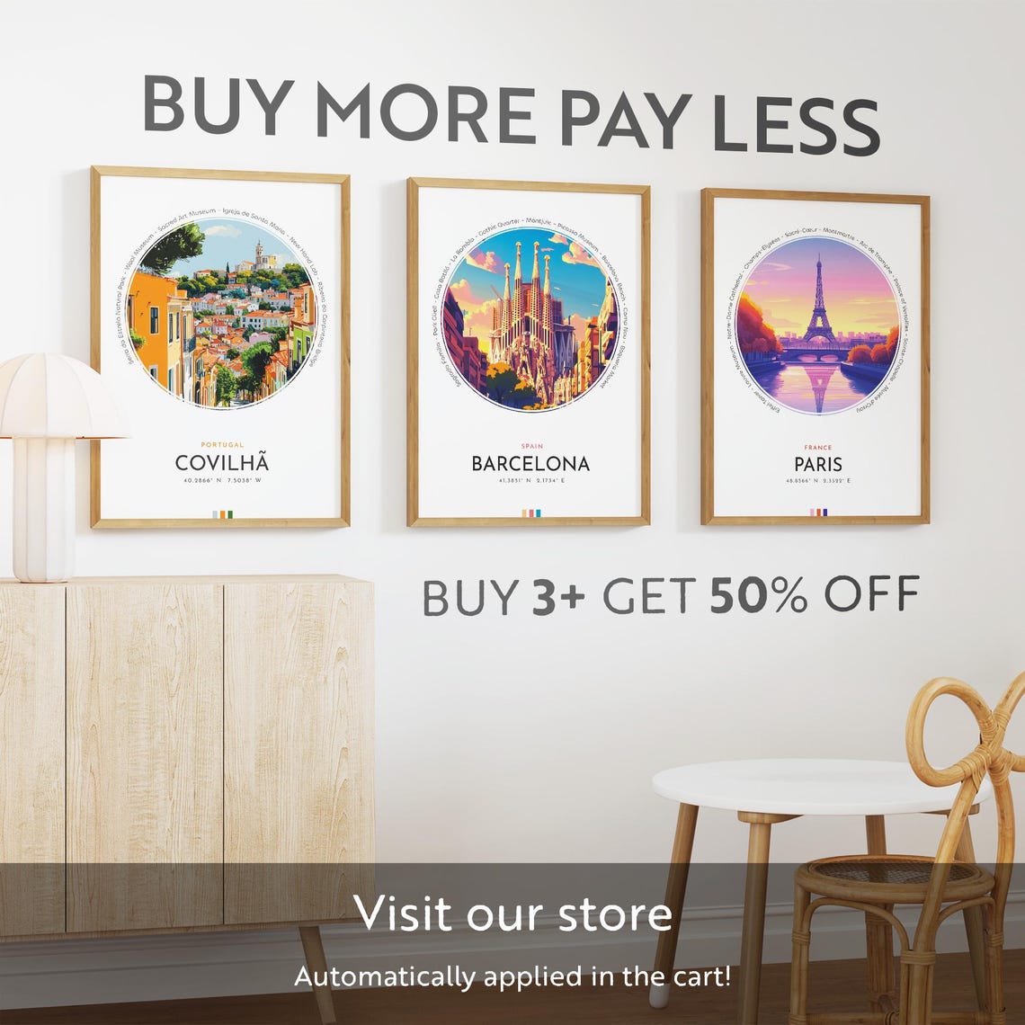 Covilh City Poster Portugal Travel Print Wall Art Travel Gift Landscape City Art Wall Decor Birthday Gift - Image 3