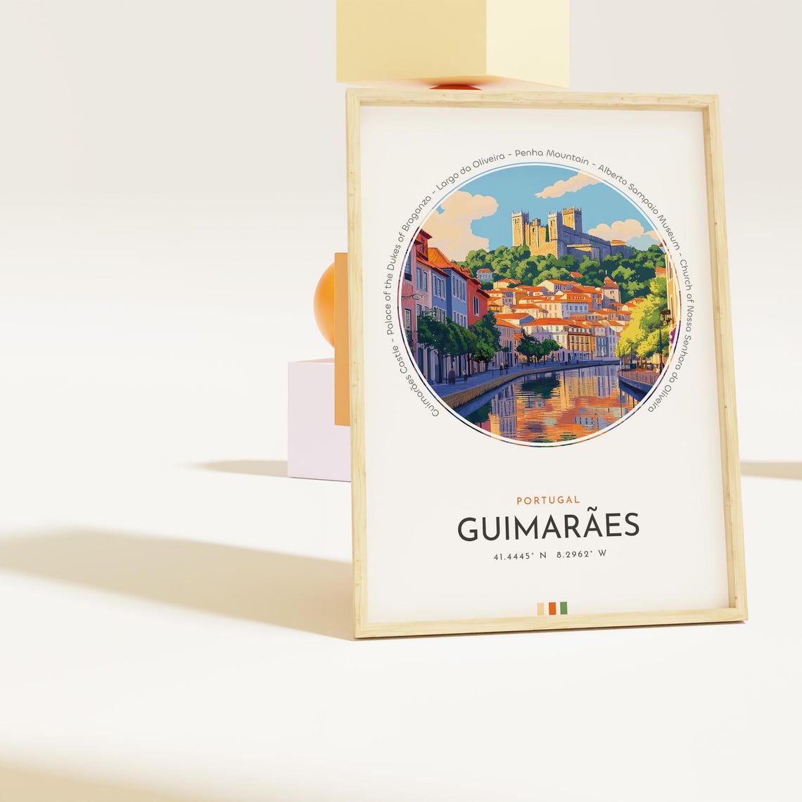 Guimaraes City Poster Portugal Travel Print Wall Art Travel Gift Landscape City Art Wall Decor Birthday Gift - Image 2