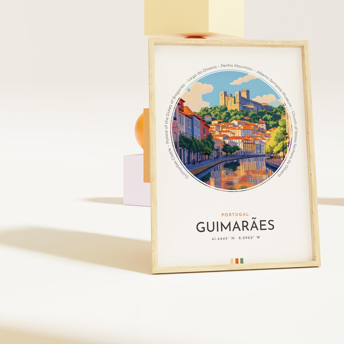Guimarães Portugal Castle Dukes Palace Old Town Travel Poster - Image 2