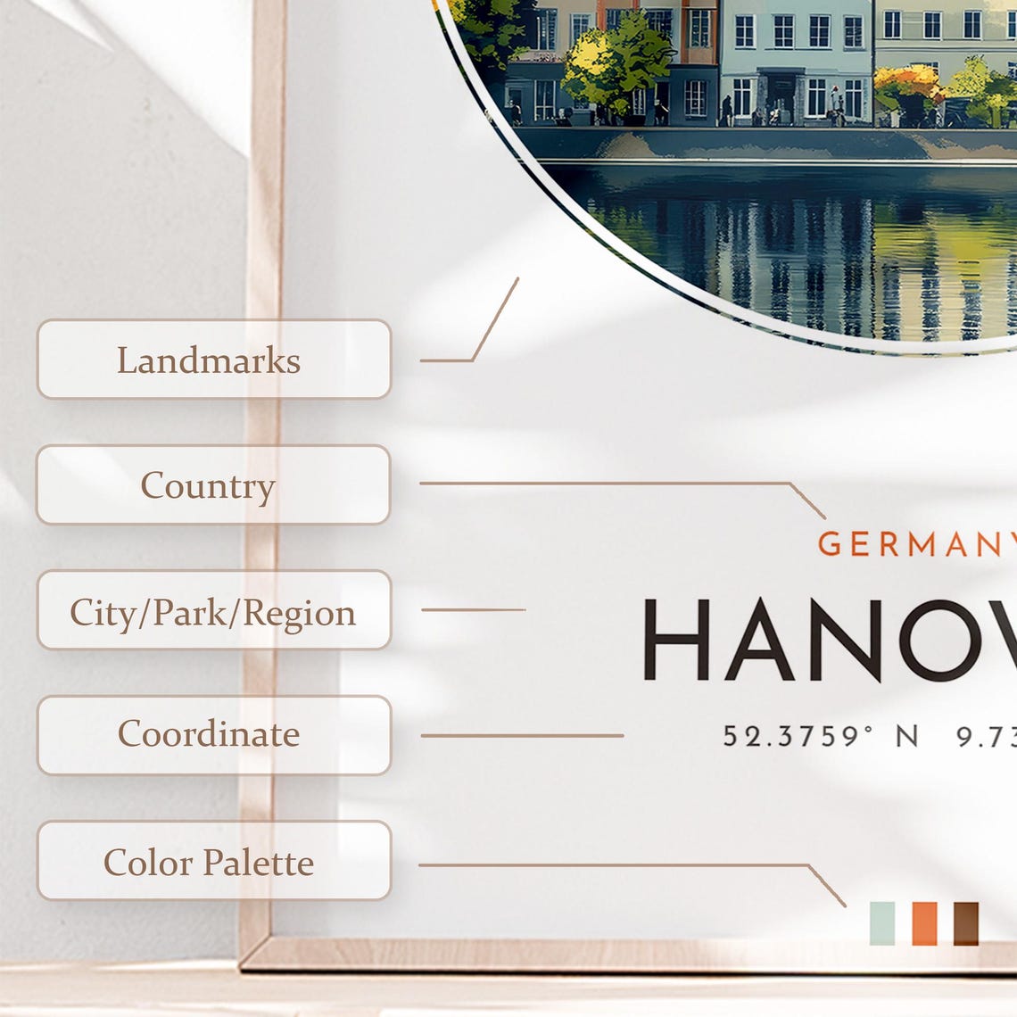Hanover Germany Herrenhausen Gardens Old Town View Travel Poster - Image 2