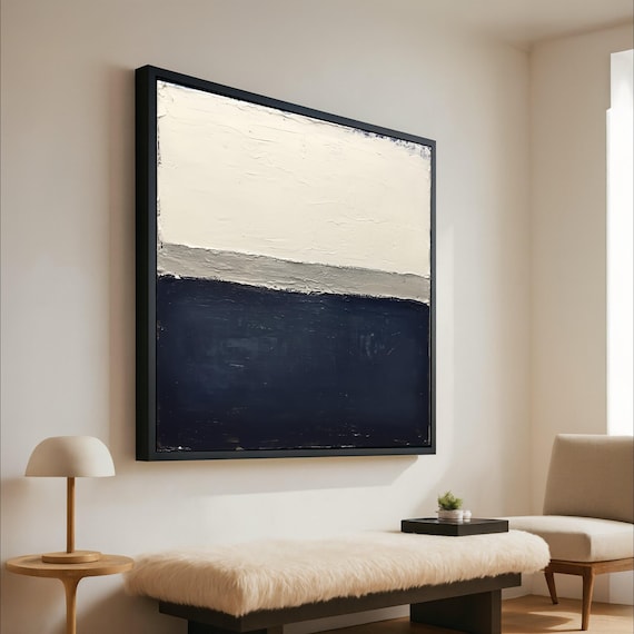 Minimalist Abstract Canvas Wall Art Modern Color Block Painting Neutral Tones Contemporary Home Decor Artwork On Ready To Hang