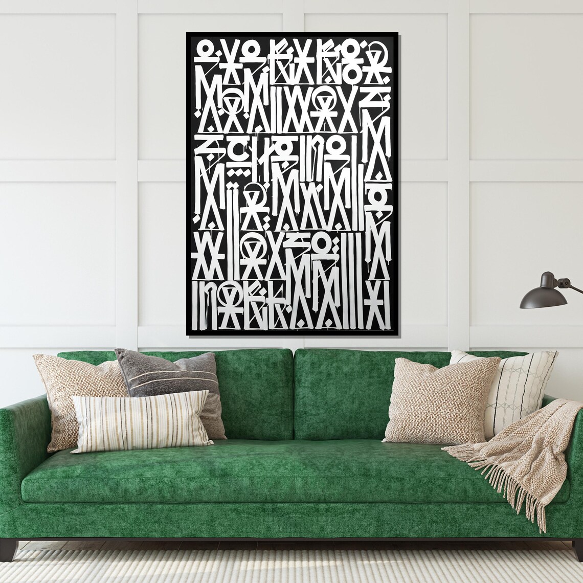 Black White Geometric Glyph Pattern Bold Graphic Modern Poster - Image 5